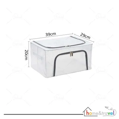 HOVELSHOP Tas Kotak Double Zipper Tempat Penyimpanan Pakaian Selimut Boneka Organizer Rumah