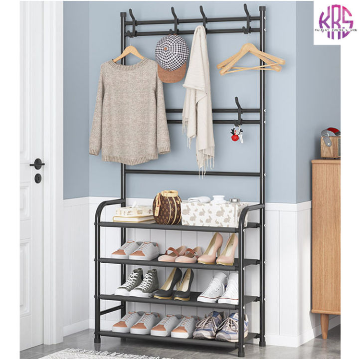 Multifunctional Shoe Rack Organizer Simple Floor Coat Rack Shoe