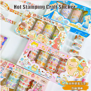 Kartun Gadis Washi Tape Set Lucu Kartun Tangan Akun Stiker Hias Tape Perlengkapan Alat Tulis 20 roll