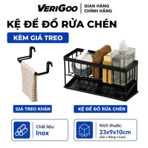 Kệ đựng đồ rửa chén bát VERIGOO chất liệu inox 304 bền bỉ thiết kế khay thoát nước giữ bề mặt khô ráo để trong nhà bếp