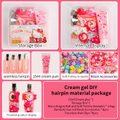 Kids DIY Cream Glue Hair Clip Handmade Bag Material Pack Cute Resin Accessories Girl Hair Accessories