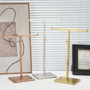 NEXASHOP ทอง เงิน ชั้นวางกระเป๋า ปรับความสูงได้ ฟลีซ ขาตั้งจอแสดงผลโลหะ ทนทาน ที่วางกระเป๋าสตางค์ กระเป๋า หูฟัง หูฟัง