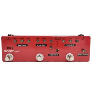 MOSKY DC5 Guitar Multi Effects Pedal 6 in 1 Delay + Chorus + Distortion + Overdrive + Booster + Buffer Full Metal Shell with True Bypass(24h shipping)
