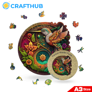 Crafthub Nectar Quest Hummingbird - Surrounded by Flowers | Thicker and high quality jigsaw puzzle board game | A3 size with 126 jigsaw pieces