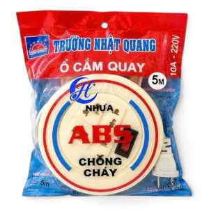 Ổ cắm điện tròn 4 lổ cắm ổ điện rút gọn có công tắc vỏ nhựa ABS an toàn Nhật Quang H&H STORE