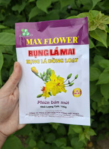 [VTNN TIEN KHOA Phân bón MAX FLOWER RỤNG LÁ MAI giúp rụng lá đồng loạt không hại cây giảm công lặt lá gói 100 gram