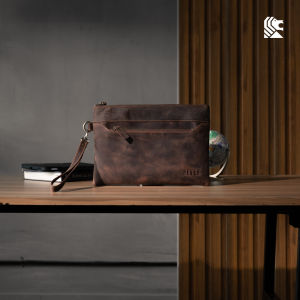 Reven Darius Handbag Clutch Pria Kulit Premium Muat Tab 11 inch Model Slim Tas Tangan Cowok Kekinian