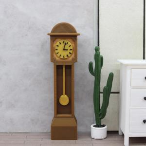 QUANSEN Dollhouse Mini Retro Standing Clock Model Miniature Floor Clock Wood Floor Clock Grandfather Clock Doll Furniture Model
