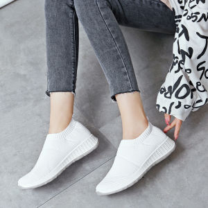 Doll Shoes For Women On Sale: Korean Style White Rubber Casual Shoes for Lady Slip On Flat Shoes Comfy Work Shoes Black