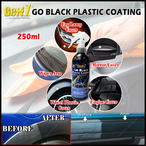 💦 Getf1 Go Black Plastic Coating Waxing Special For Black Parts Wiper Arms Bumper Side Mirror Cover Fog Lamp Motor Cover 250ml Protect From UV Remover Discolorations & Oxidation Car Care DIY Original Made In Malaysia