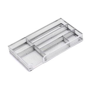 TRASTO 6 Compartments Desk Drawer Organizer Tray Mesh Metal Storage Basket Dividers Multi-functional Pen Organizer Storage Box Stationery