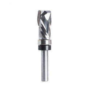 Upgraded 1/4 Inch Shank Top Bearing Spiral Pattern/Plunge Flush Trim Router Bit for Wood Flush Trimming Up & Down- Cut