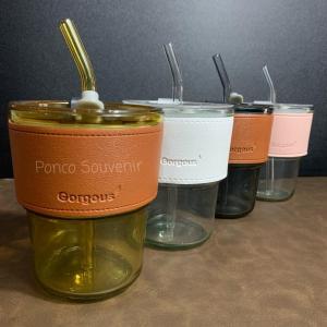 Gelas Aesthetic Kaca Sedotan Tanpa Kemasan Dan Kemasan Box