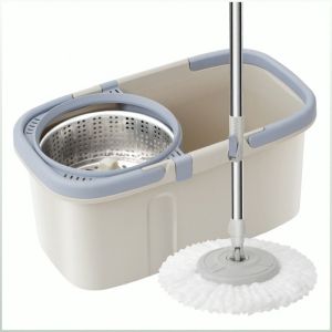 Xô lau nhà dành cho người lười biếng cây lau nhà siêu bền kích thước cực lớn cây lau nhà xoay tự động không cần dùng tay đầu lau nhà có chức năng sấy khô không cần rửa tay.