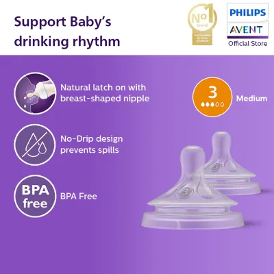Philips Avent Natural Response Nipple Medium Flow Baby Teat (2pcs) SCY963/02