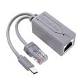 USB C Bộ chia POE USB C 48V đến 5V 2.4A cho khoảng cách dài cáp Ethernet sử dụng 10/100mbps Bộ chuyển đổi Ethernet cho nhà. 