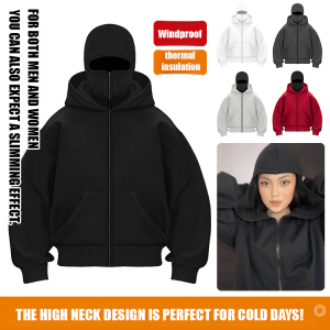Fall and Winter Double Hooded Zipper Sweatshirt Jacket
