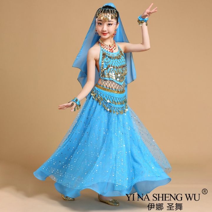 Girls Bollywood Dance Costume Set Adult Kids Belly Dance Indian