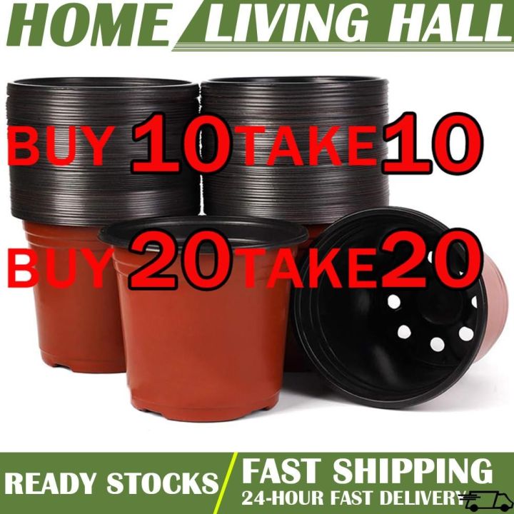 BUY 10 TAKE 10 Plastic Flower Pot Seedlings Plant Nursery Pots For ...