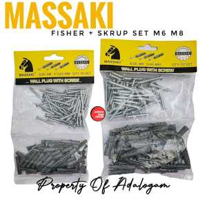 MASAKI Fisher + Skrup Set M6 M8 Fiser Viser Sekrup Tanam Dinding
