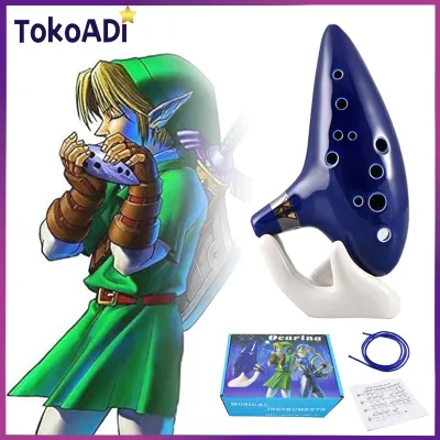 Seruling Ocarina Of Time Zelda Keramik Flute 12 Holes Lubang Ocarina Okarina Legend Of Zelda