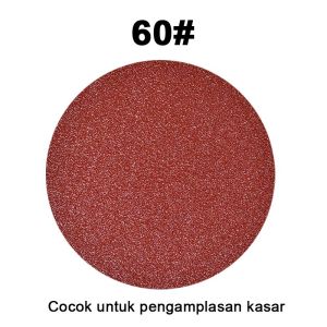 AMPLAS BULAT Velcro 4inch tanpa lubang 40# 60# 80# 100# #120 150# 180# 240# 320# 400# KANSAS
