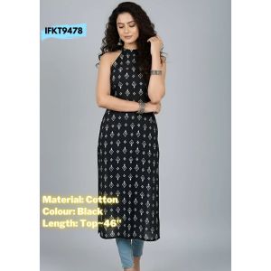 DEBAYU Nayo Cotton Sleeveless Straight Kurti Size S to XL Kurta Top only Malaysia