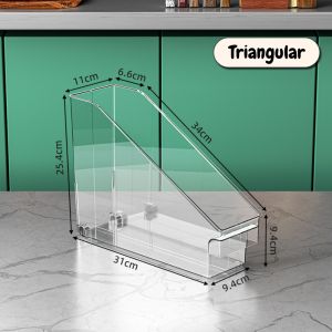 Elegant Transparent PET Plastic Kitchen Organizer with Wheels and Easy Pull Out Design