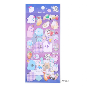 Japanese Cute Cartoon III Obakenu Little Ghost 3D Puffy Deco Stickers DIY Decorations Journal Scrapbooking Labels