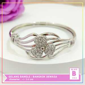 Nice Jewelry Gelang Bangkok Silver Kupu Pink Perhiasan Lapis Emas Gold GL 015