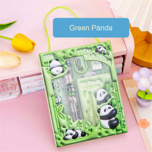 Creative Childrens Stationery Set School Gift Includes 2 Pencils 1 Ruler 1 Eraser 1 Pencil Sharpener 1 Notebook Multifunctional Set Student Learning Stationery