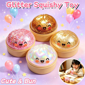 Glitter Baozi Squishy Toy Slow Rebound Stress Relief Soft TPR PU Fidget Kids Desk Sensory Gift