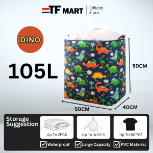 TFMART 105L Bakul Baju Besar Laundry Basket Extra Large Capacity Cloth Storage Bag Bakul Dobi Bakul Baju Pakaian Kotor