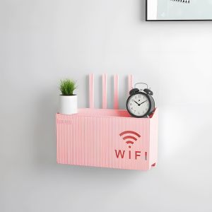Wifi Storage Box Router Shelf Wall Mounted Organizer No-drill Wifi Router Holder Wall Hanging Storage Rack