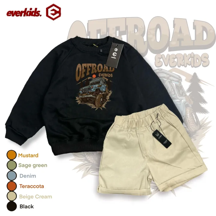 EVERKIDS Setelan Anak Crewneck 1-6 thn OFFROAD