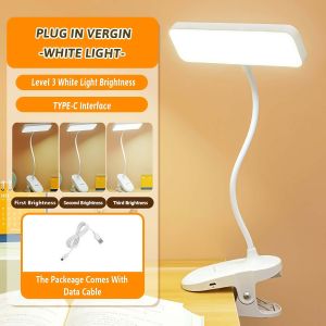Led Desk Lamp Rechargeable Study Lamp Usb Table Light For Bedroom Portable Dim Clip Lights
