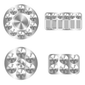 Tray Palettes Metal Pallet for Kids Students DIY Art Craft Birthday Painting Party Round or Rectangle Trays