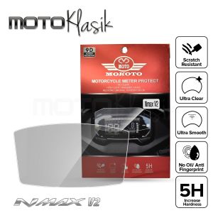 MOKOTO NMAX V2 SPEEDOMETER GAUGE SCREEN PROTECTOR CLEAR / SMOKE 9D CERAMIC MATERIAL ANTI-SCRATCH W/ WET WIPES 1 PC