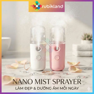 Máy Phun Sương Mini Cầm Tay Nano Mist Sprayer Phun Mịn Cấp Ẩm Da Mặt USB Mát Da Xịt Khoáng Sạc