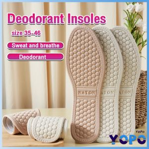 YoPo 1Pair Deodorant Insoles Soft Shoes Pad Absorb-Sweat Breathable Comfort Cotton for Men Women