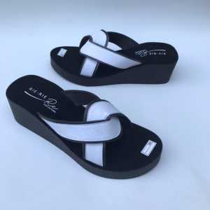 Sandal wedges wanita slop silang kekinian terbaru