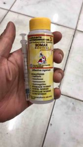 ROMAK 3 PARASITE EXTERMINATOR DEWORMER/STOMACH/VOWEL/NUDULAR/LUNG WORMS TREATMENT FOR PET FISH AND AQUACULTURE 100ML