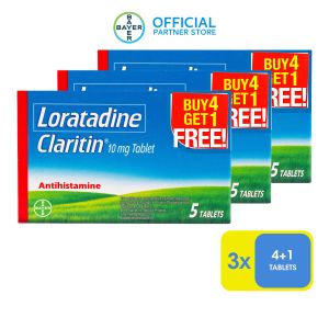 Claritin 10 Non-Drowsy Allergy Relief 4+1 Pack x3