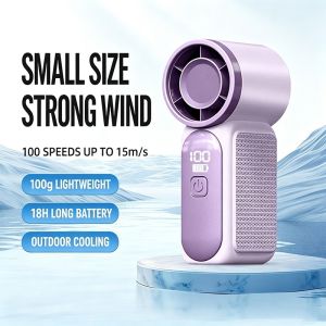X688 Handheld Mini Mini Fan 1-100 Speed Personal Turbo Strong Wind Low-noise 1 Hour Fast Charging