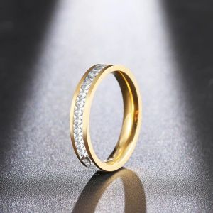 [Bayar di Tempat] Cincin Wanita Batu American Diamond Berlian Gold Emas Mewah Titanium