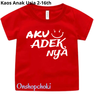 Kaos anak Laki Laki perempuan gambar abang adek Usia 2-16th cewek cowok atasan anak bahan lembut