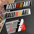 3D RALLIART Aluminum Car Emblem Stickers Accessories Decor Side Emblem Tail Label Car Body Modified Decals for Mitsubishi Mirage G4 Lancer Adventure Strada L200. 