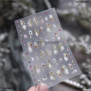 [COD] Springhooe Cute Christmas Style Colorful Polka Dot Snowflakes Nail Art Stickers Women Nail Art Print Embossed Stickers Festive Nail Decor