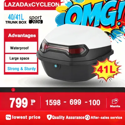 AENXRD Motorcycle Top Box 32/38/40/41L Motorcycle Trunk Box Universal Storage Box Tail box Givi box Luggage Top Box Waterproof Box Large capacity Tail box Electric Vehicle Helmet Box ABS Material