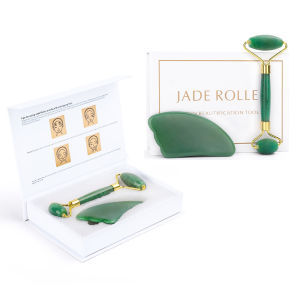 DECINIEE Portable Rose Quartz Facial Massage Crystal Stone Face Lift Aventurine Jade Massager Roller Set Skin Care